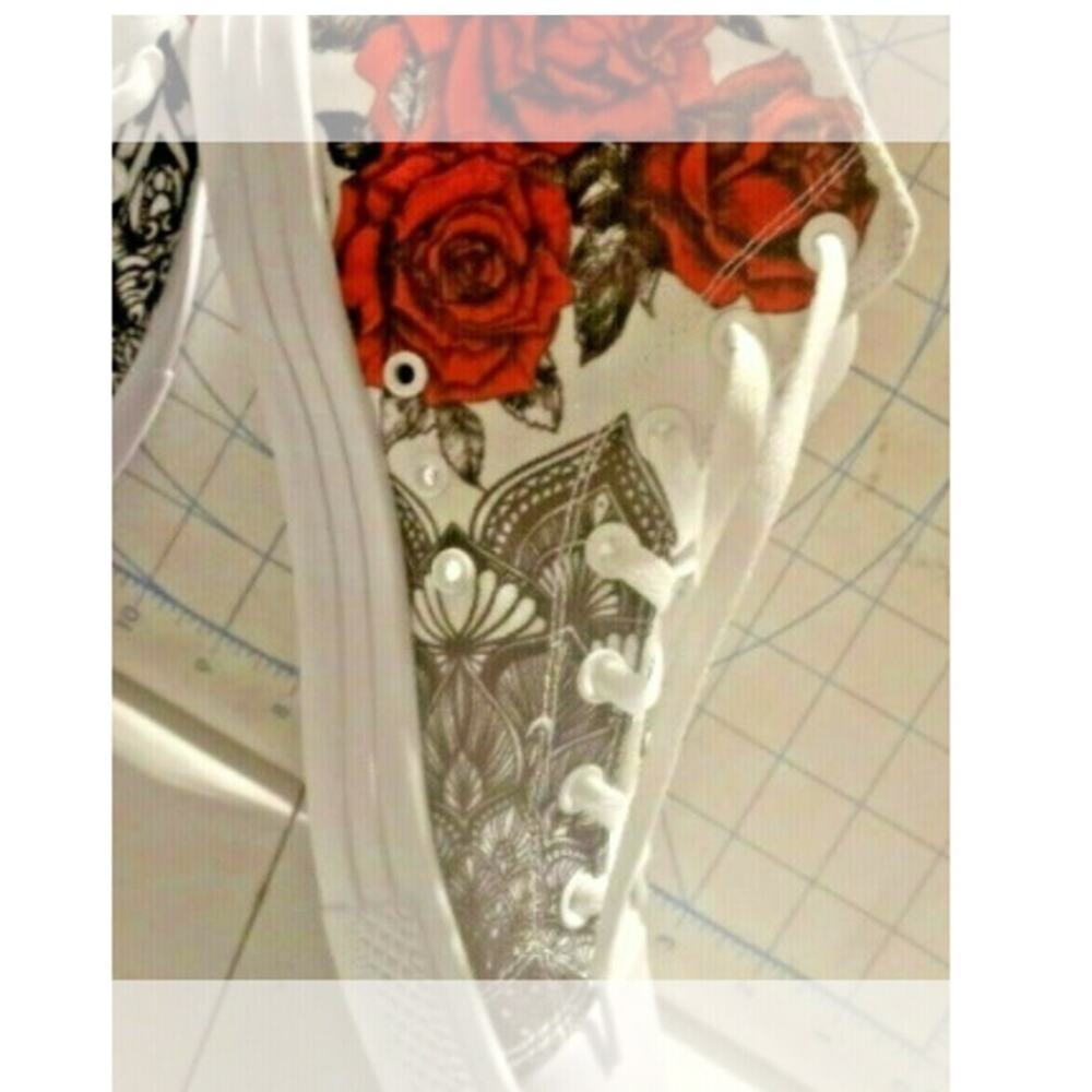 RAAD Shop Abstract & Roses  WHITE Hi-Top 9.5M - Picture 10 of 13